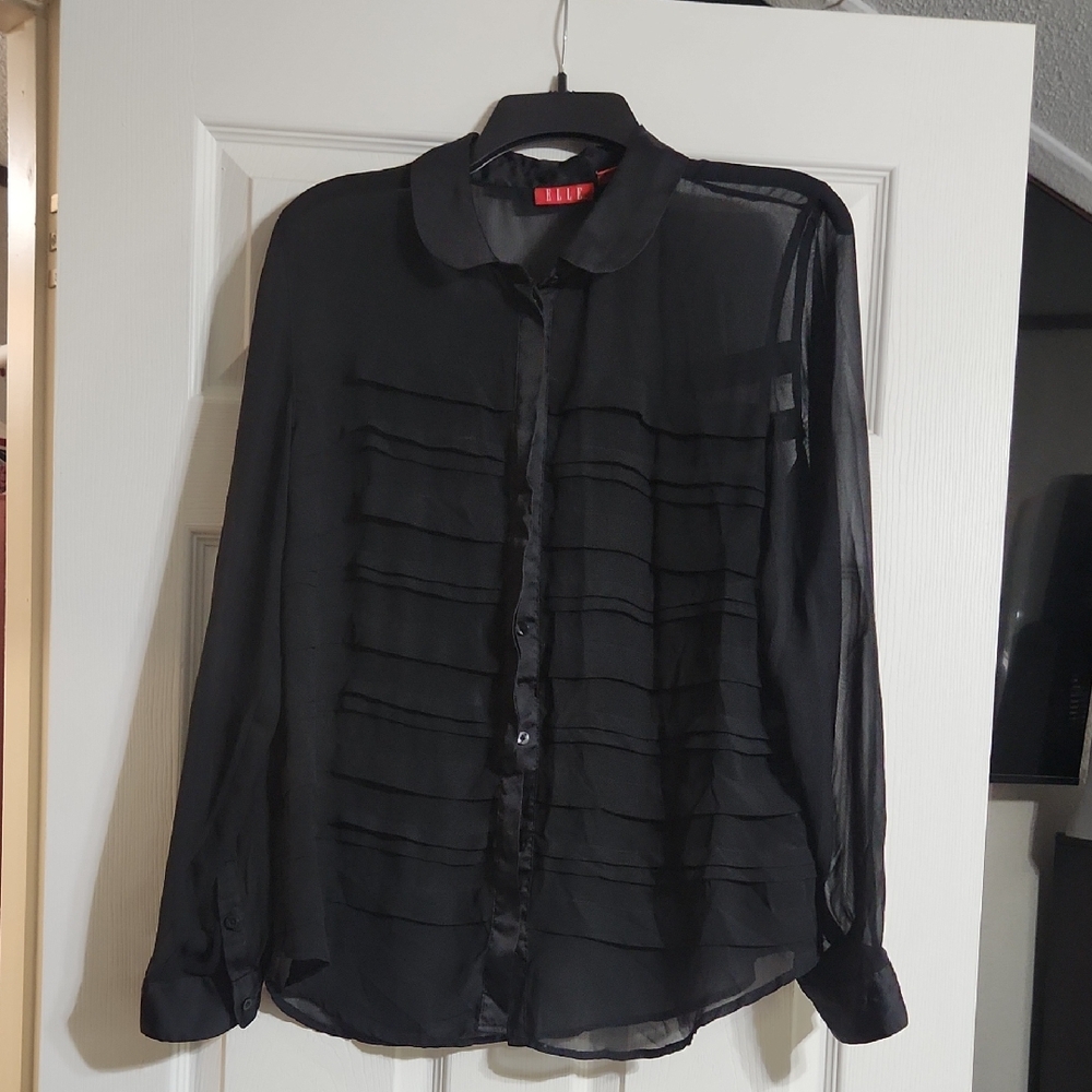 Chic Black Sheer Blouse
